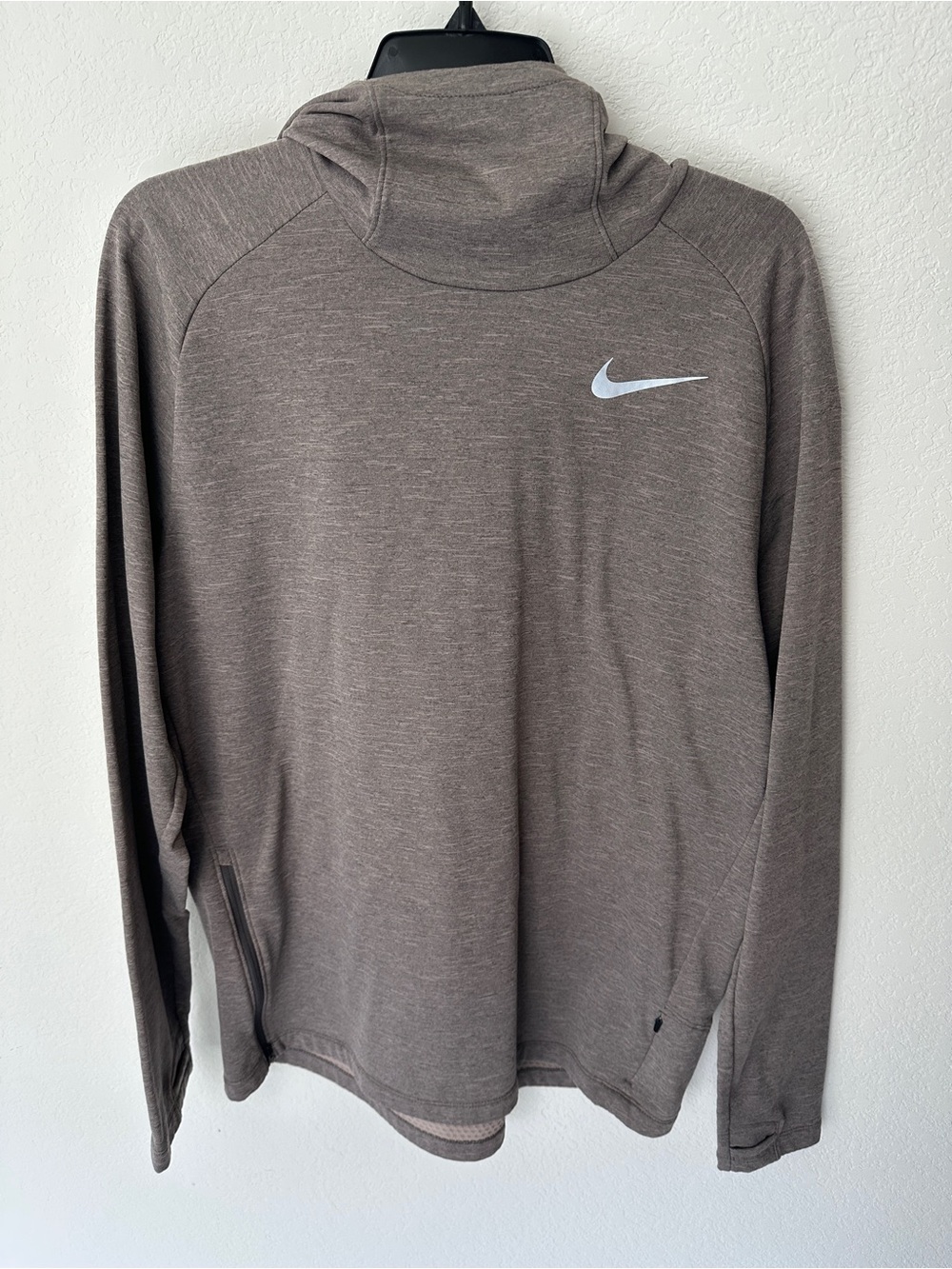 Nike Heathered Brown Hooded Long Sleeve Pullover